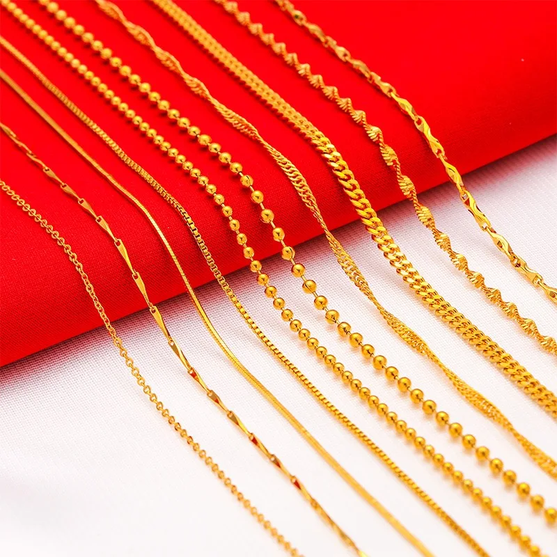 Fashion Gold Store Same Style Men's and Women's Gold Necklace Hollow Buddha Beads Luxury Beautiful Jewelry 9999 24K Real Gold