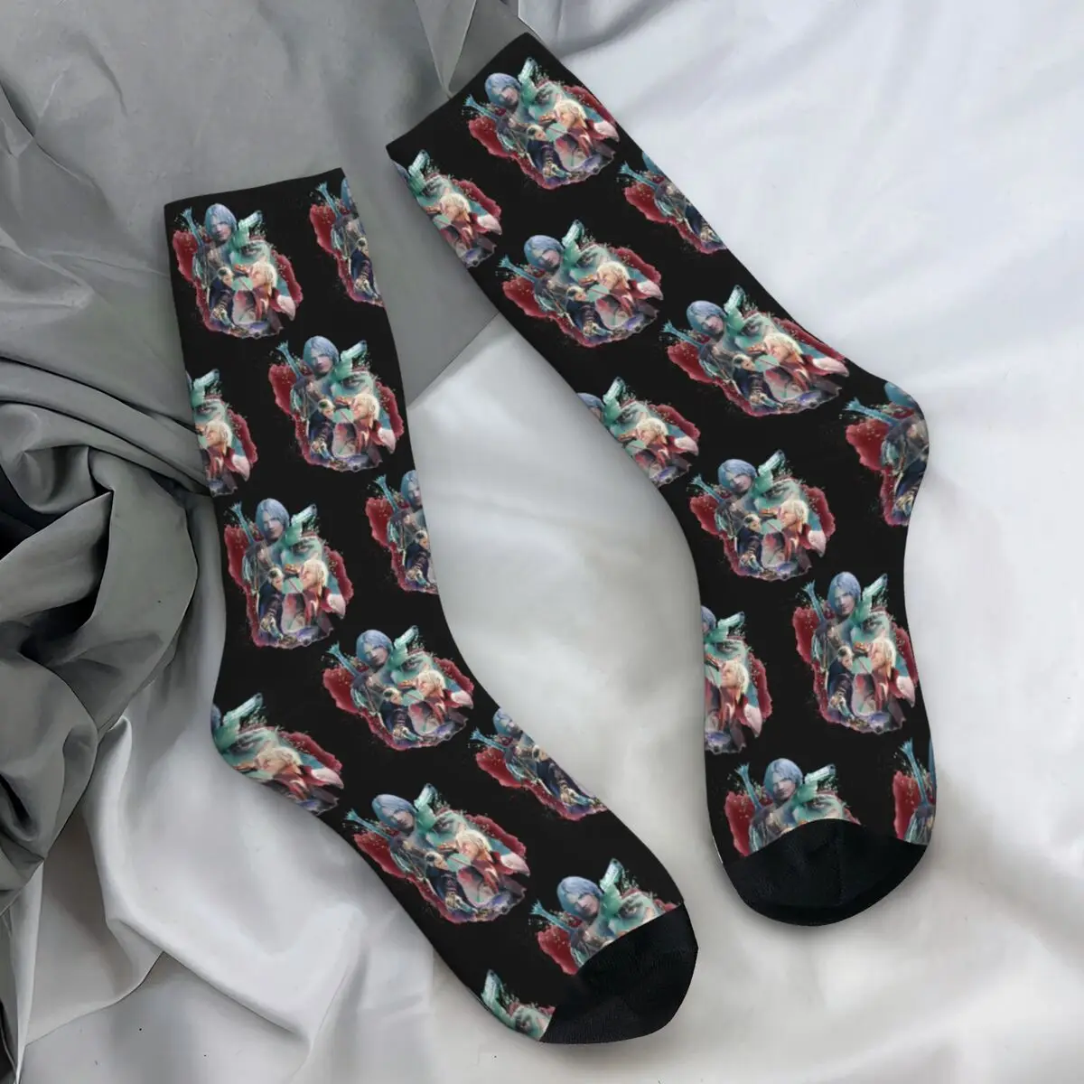 Men's Socks Vergil From The Devil May Cry Series Stockings Autumn Harajuku Quality Socks Printed Outdoor Anti Skid Socks