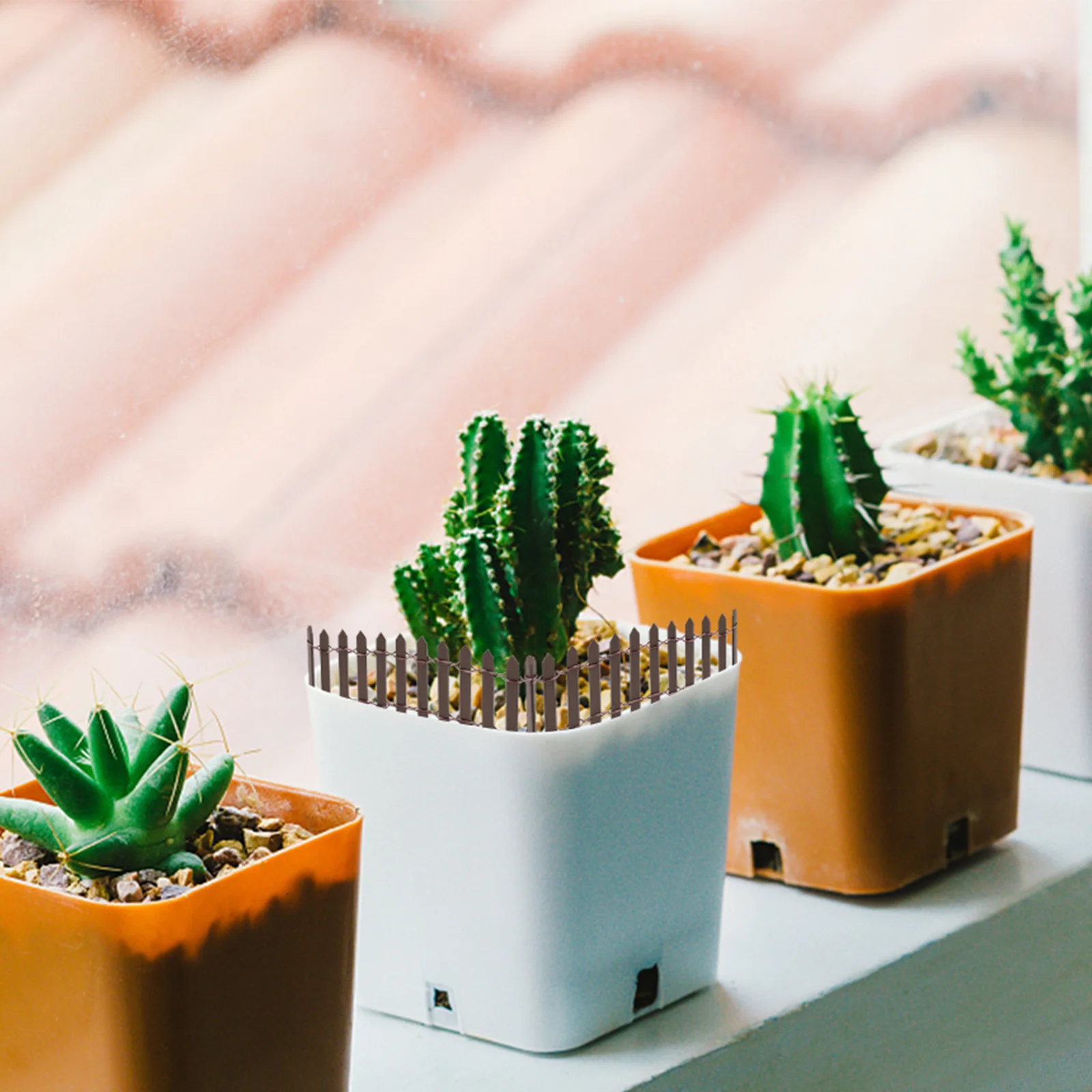 100cm X 5cm 미니 나무 울타리 미니 식물 화분 장식 정원 요정 정원 미니 하우스 크리스마스 트리 울타리 DIY 유연한 경계선