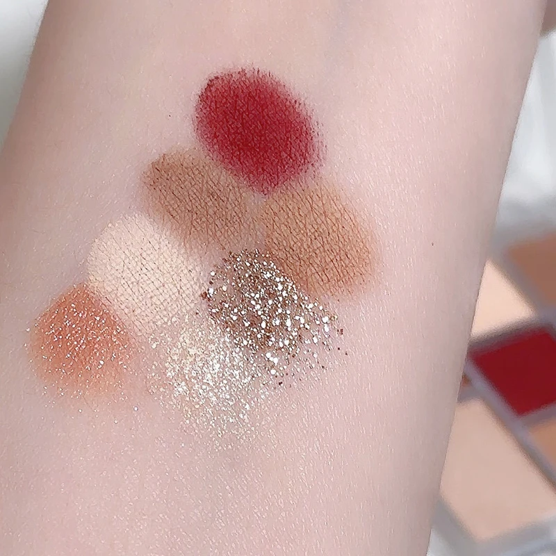 新7色マット韓国アイメイク顔料アイシャドウトレイ、長持ちアイメイクパレット、低彩度アイシャドウトレイ