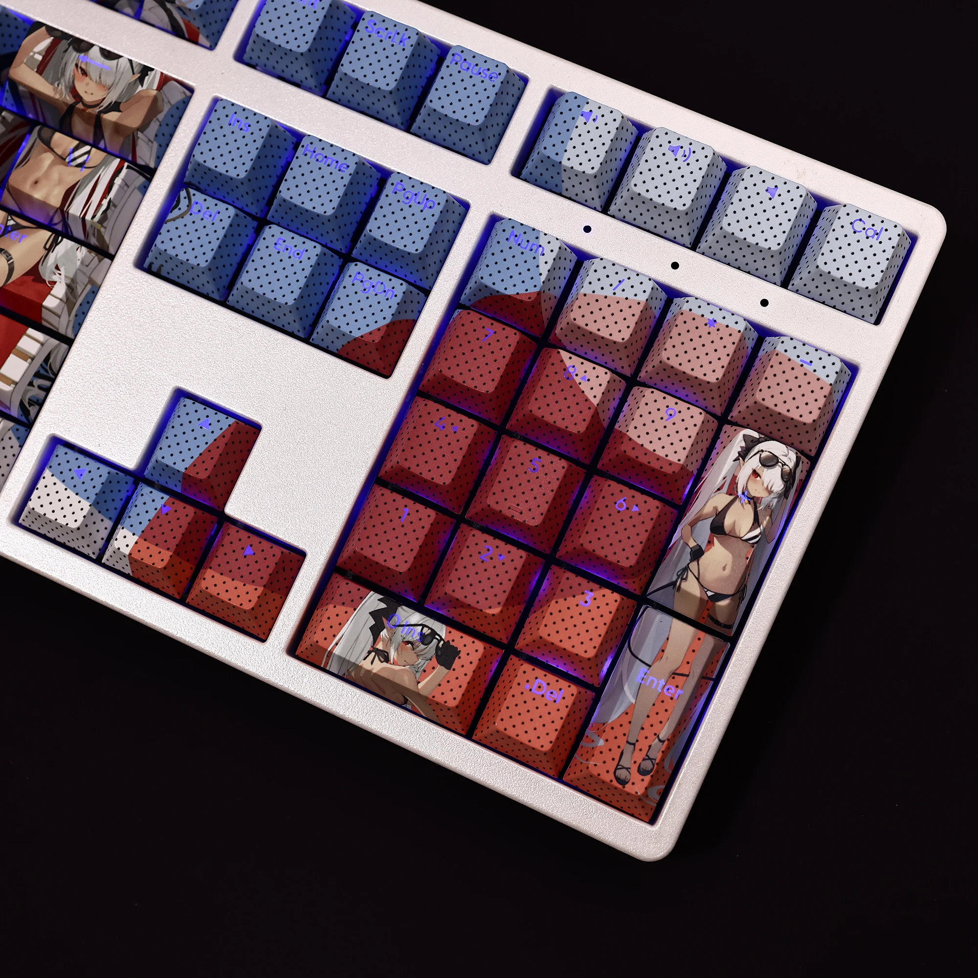 Imagem -04 - Azul Arquivo Shiromi Iori Pbt Keycaps Jogos de Anime Beauty Girl Key Caps Cereja Altura para Teclados Mecânicos Faça Você Mesmo 108 Teclas por Conjunto