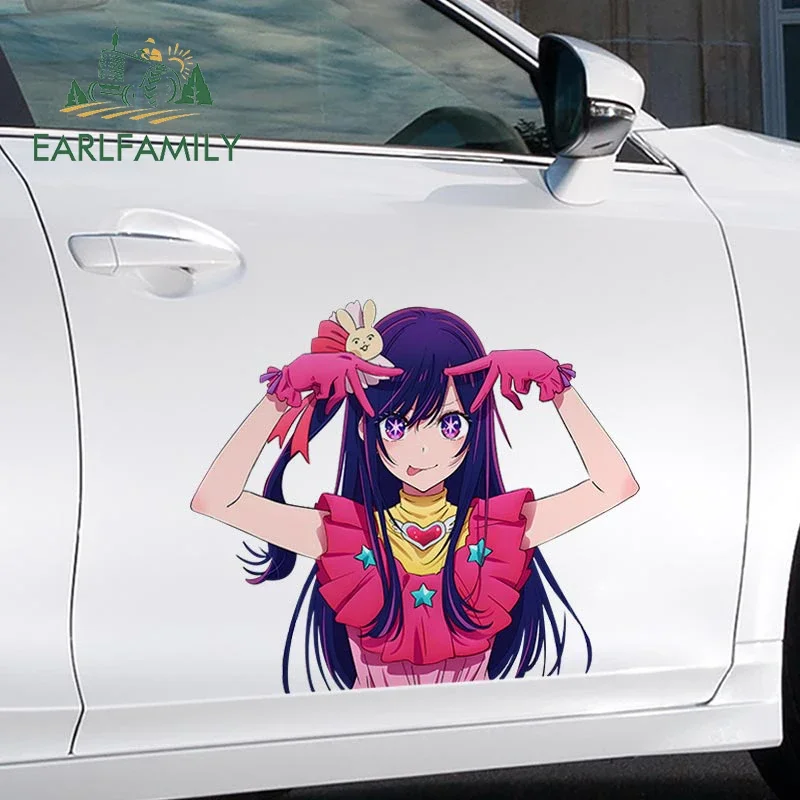 EARLFAMILY 43cm for Cute Loli Kawaii Car Sticker Windows Vinyl Waterproof Car Accessories Decal Funny Personality Creative Anime