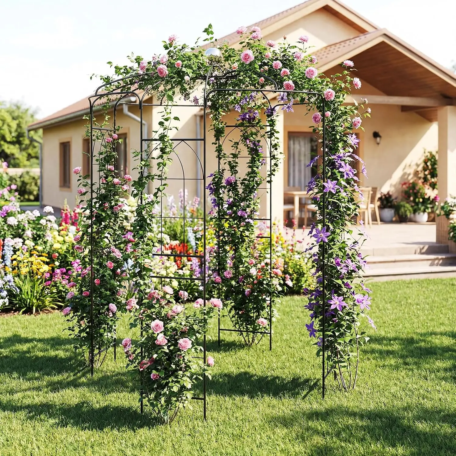 Metal Birdcage Shape Gazebo, 9.3' H x 6.5' W Garden Arbor, Customized