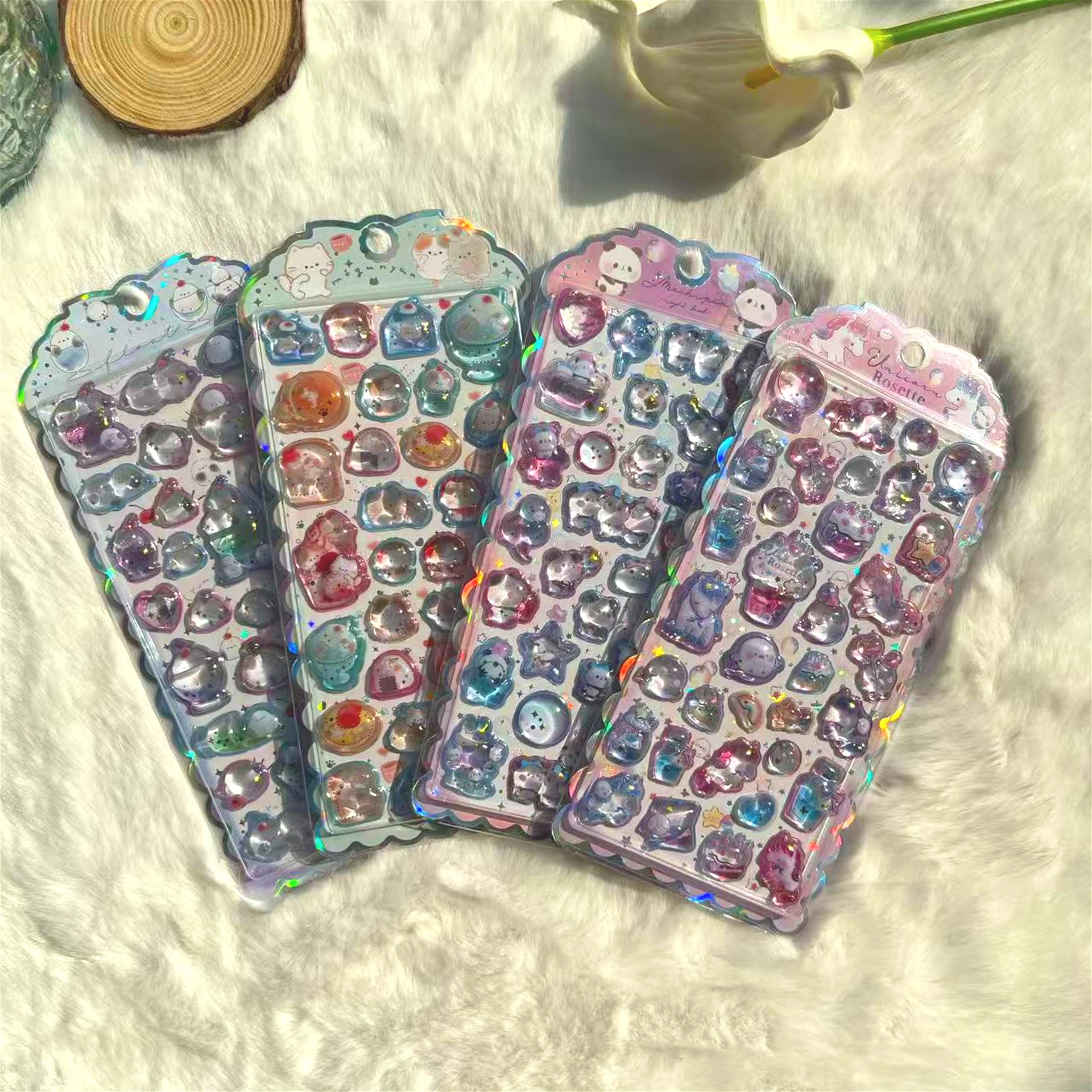 

3D хрустальные наклейки с милым пони из мультфильма: блестящие эпоксидные наклейки с животными для дневника и канцелярских принадлежностей, украшения своими руками