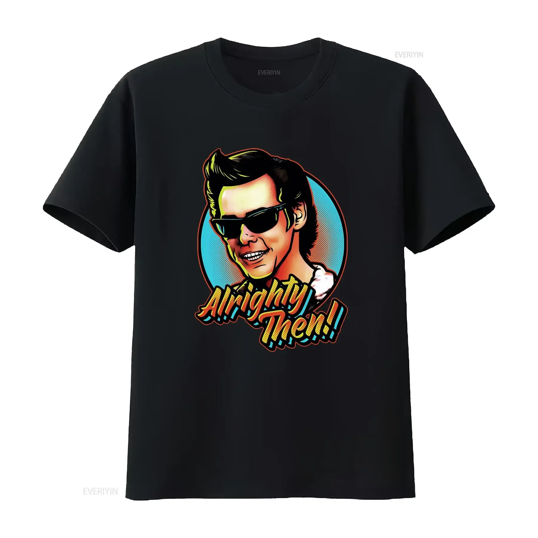 

Alrighty Then Jim Carrey Ace Ventura Retro Art T Shirt Size XXL vintage Washed Stretched homme Versatile Breathable graphic