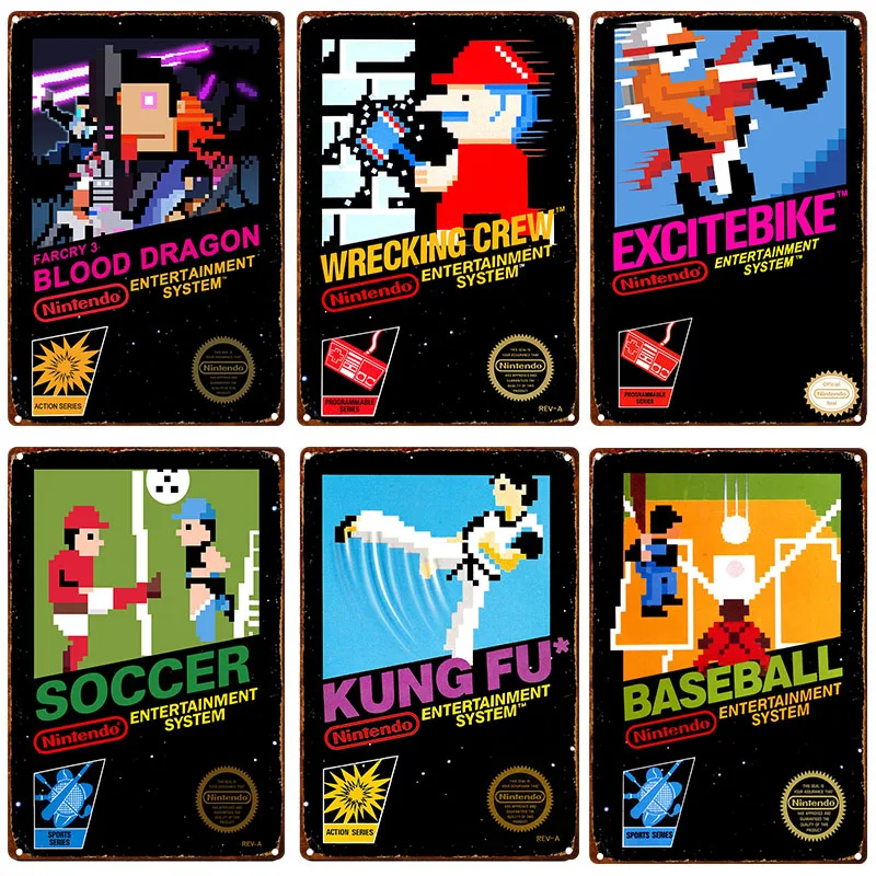 Klasik Video oyun serin duvar dekor sanatı Metal Poster Retro teneke işareti Bar adam mağara Cafe ofis ev duvar dekoru için bir hediye olarak