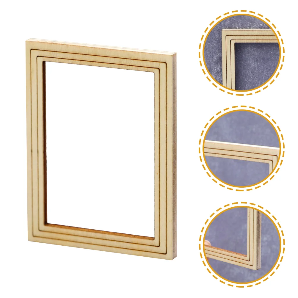 

6 Pcs Mini Photo Frame Toy DIY Plain Blank Picture Frames Miniature Micro Scene Accessories for Dolls