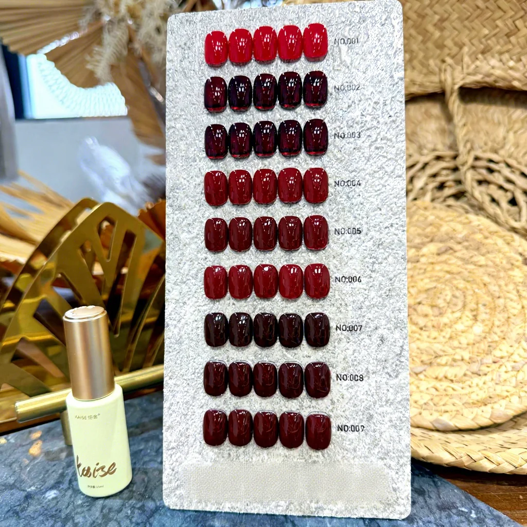 KAISE 9 Colors Red Solid Color Designer French LED UV Gel Set Non-Toxic HEMA-Free TPO-Free Eco-Friendly Long Lasting Salon