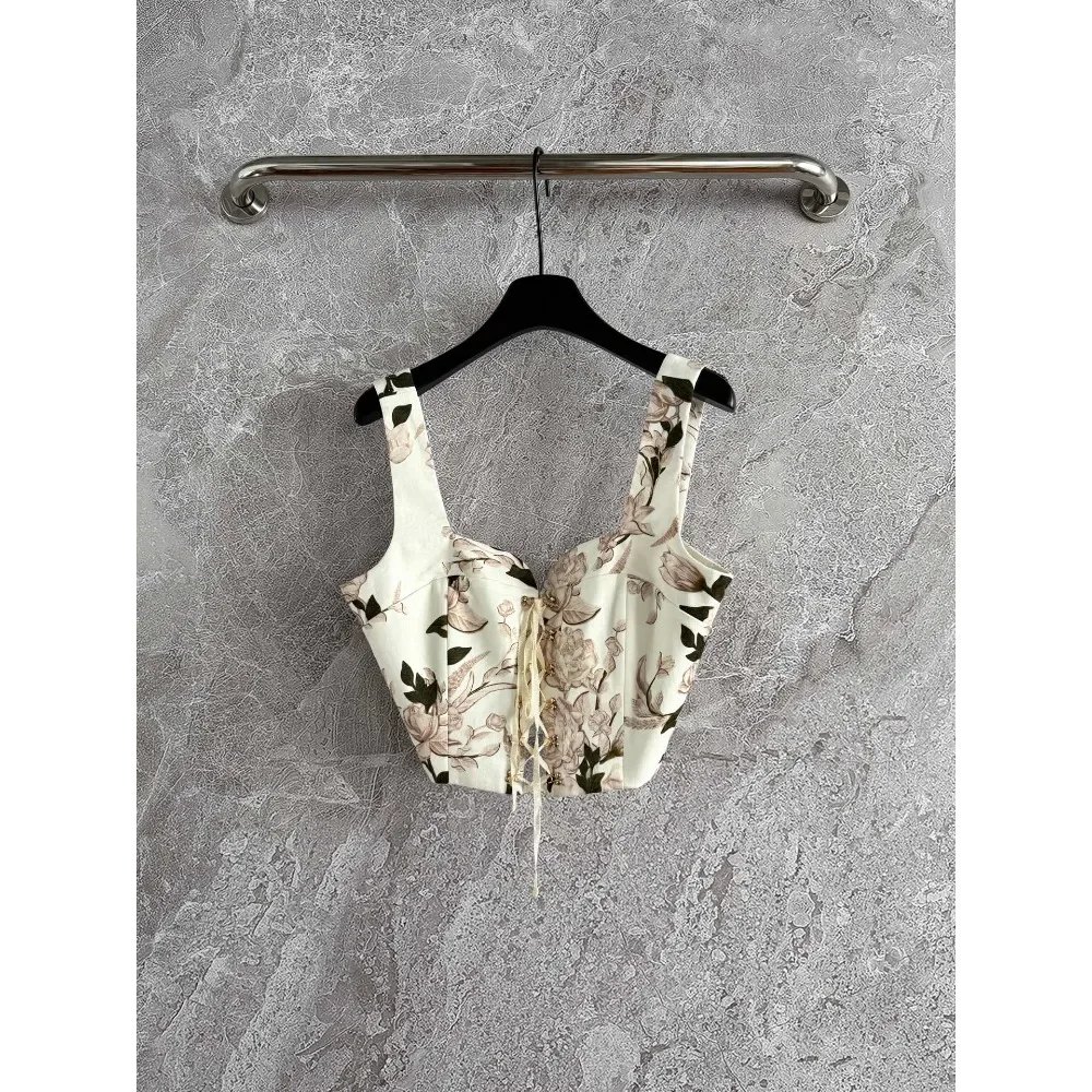 

White Buddha's Hand Floral Print Midi Skirt and Top Sets