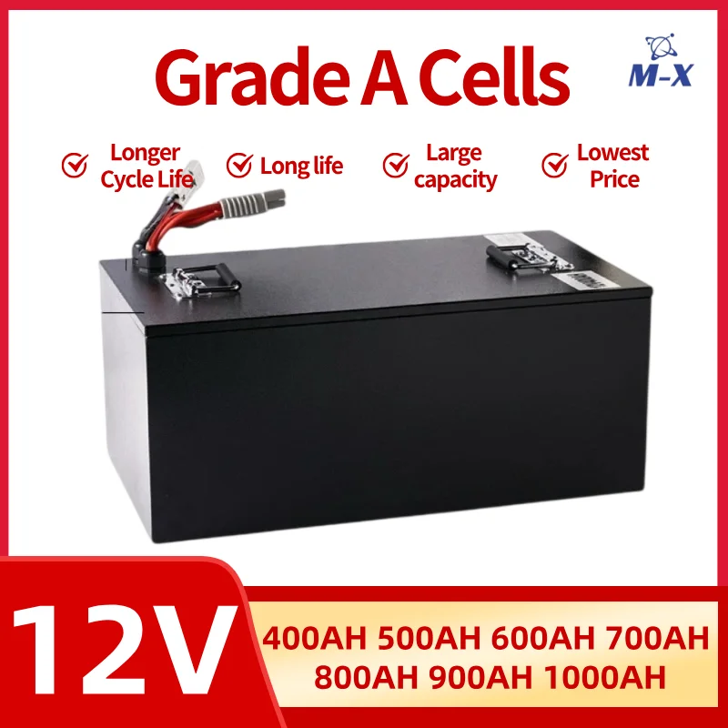 

12V 400AH 500AH 600AH 700AH 800AH 900AH 1000AH Lithium Lifepo4 Battery for RV Outdoor Camping Inverter Solar battery Motor