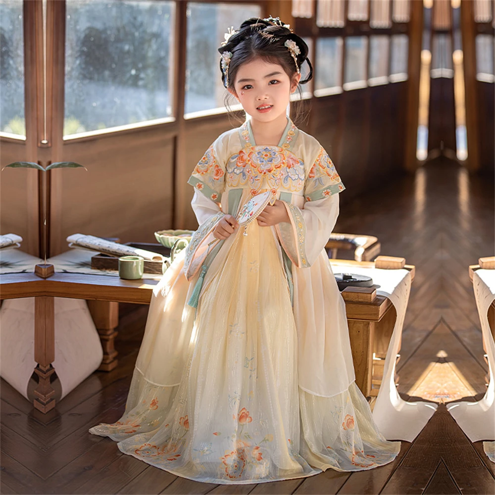 New Hanfu Spring Autumn Girl Tang Suit Children Chinese Traditional Ancient Costume Summer Princess Dress Elegant Fairy Clothing