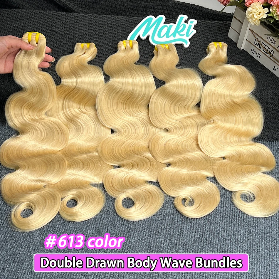 

# Наращивание волос 613 Double Drawn Body Wave, натуральные человеческие волосы, светлые, 1/2/3/4 пряди, 100% натуральные волосы, 100 грамм, для наращивания.