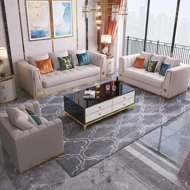 

z High-quality Italian Design Combination = Living Room Home Furniture Modular Modern Luxury Leather Sofa