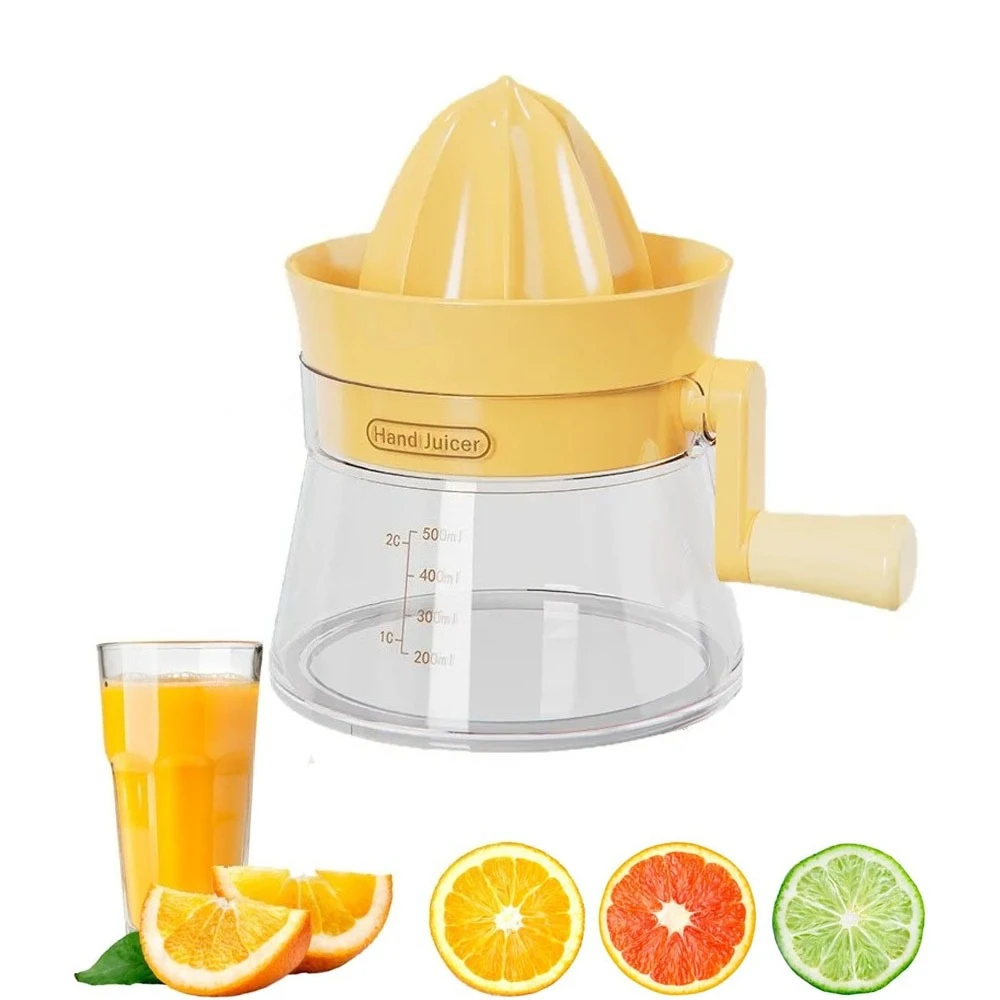 Rotating Citrus Juicer Portable Plastic Squeezer for Lemon Lime Orange Hand Press Juicer Fruit Pulp Separator for Home Outdoor