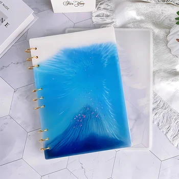 SZ020 B5 couverture de cahier moule en Silicone bricolage cristal UV résine époxy moules de moulage trois anneaux boucle fabrication de bijoux