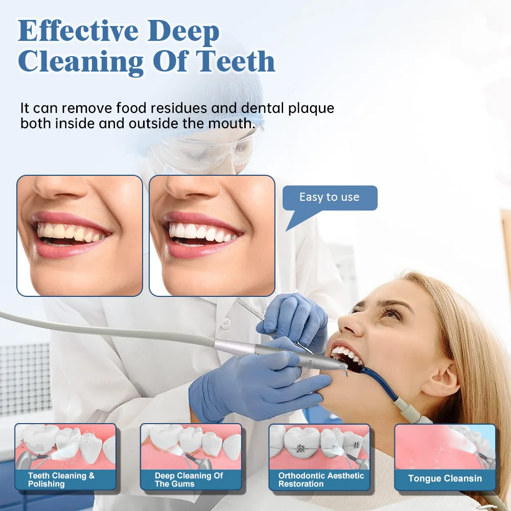 Dental Alumina Air Polishing Blaster with External Water Spray connect PTL Coupling Teeth Whitening Sandblasting Gun
