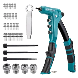 LIBRATON Rivet Nut Tool One-Handed Rivet Nut Gun Hand Rivet Nut Setter with Threaded Rivet Nuts Metric Interchangeable Mandrels