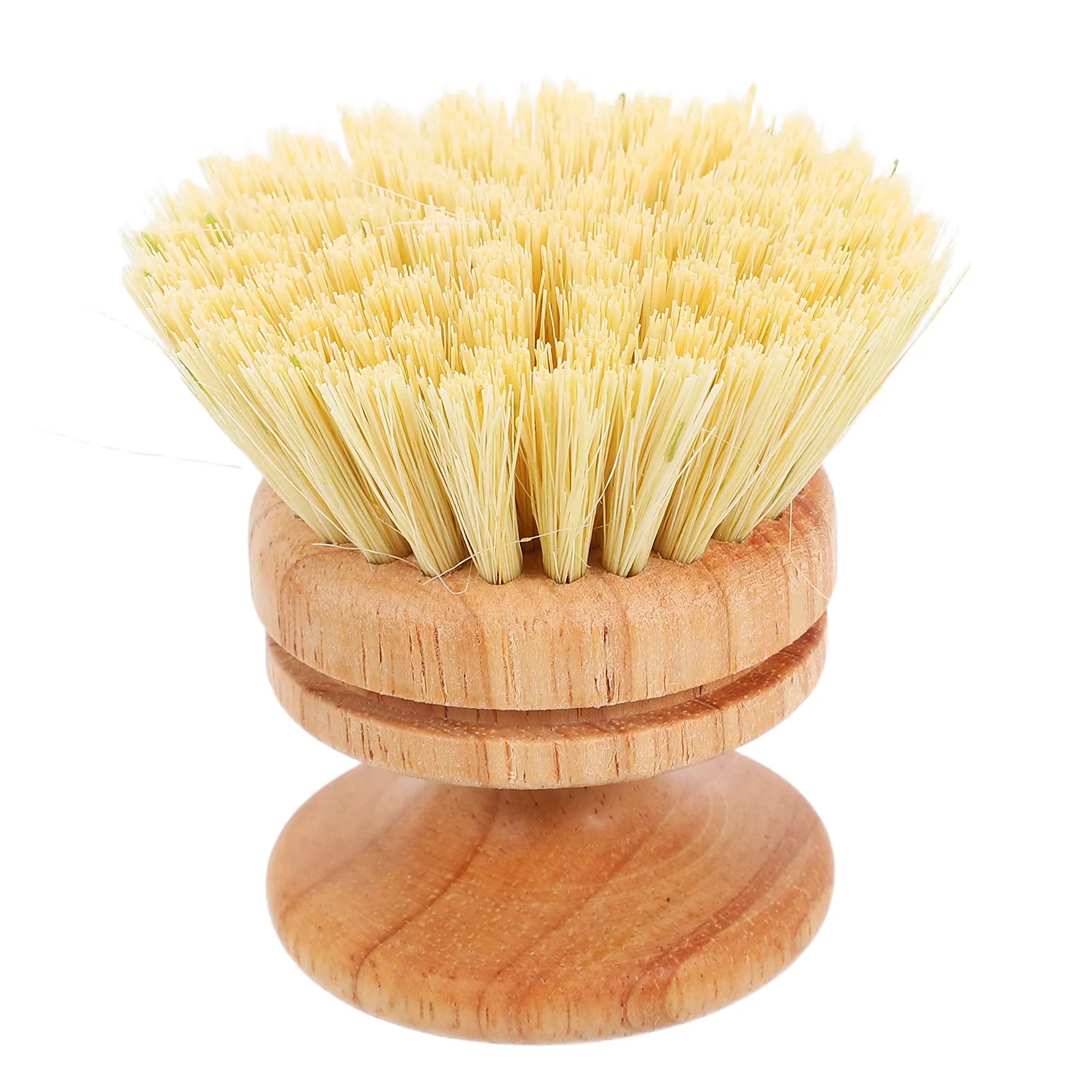 Wooden Wood Handle Scrub Brush Dish Natural Sisal Bristles Ergonomic Pot Pan Scrubber Efficient Kitchen Cleaning