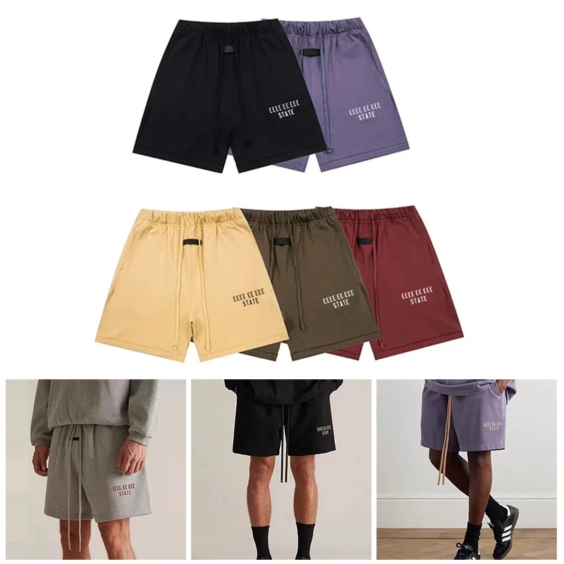 

Новые новые мужские шорты с роскошным дизайном, два ряда, шорты с буквенным логотипом, дизайнерские брендовые мужские свободные шорты High Street