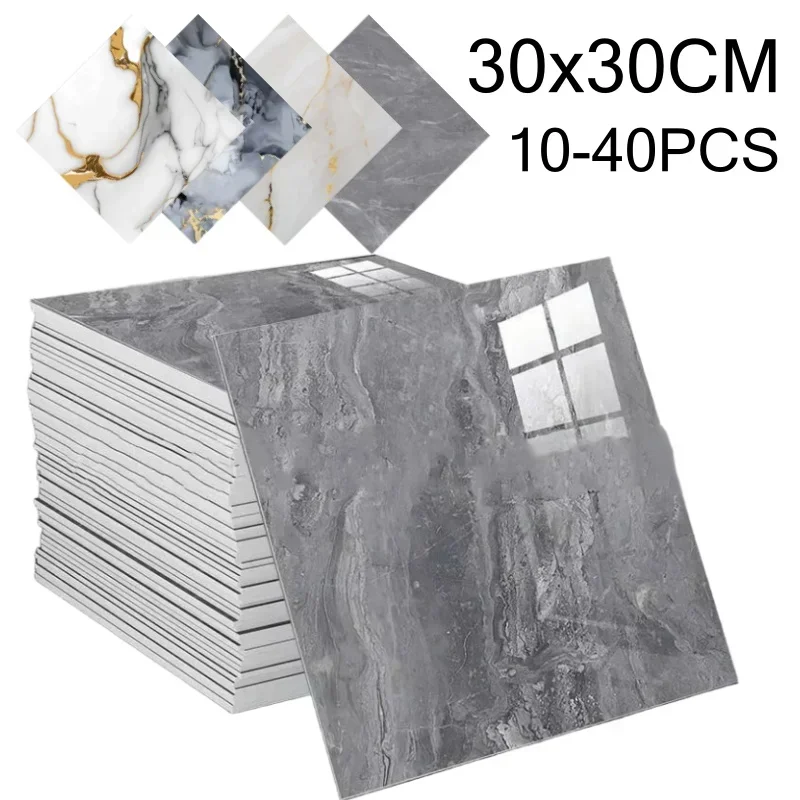 Self Adhesive 3D Faux Marble Wallpaper Waterproof Oil Resistant Peel and Stick Tile Decal for Home Kitchen Wall Covering