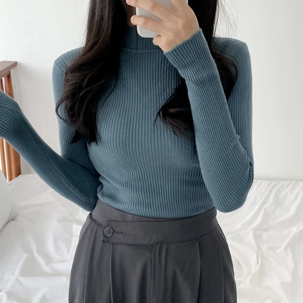 

Chic Women's Knitwear Long Sve f High Ne Slim Fit Pullover ort Top for Autumn Winter Faion Casual Comfortable