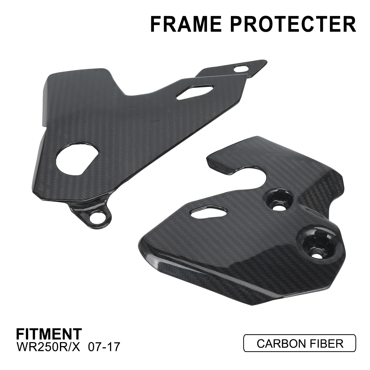 Funparts Carbon Fiber Motorcycle Accessories Frame Guards Protection Covers For YAMAHA WR250R WR250X 2007 2008 2009 2010-2017