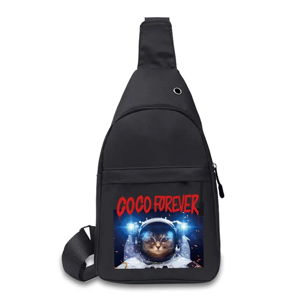 Mannen Borst Tassen Casual Fanny Pack Korte Reizen Waterdichte Schoudertassen Astronaut Print Handtassen Outdoor Crossbody Gym Tassen