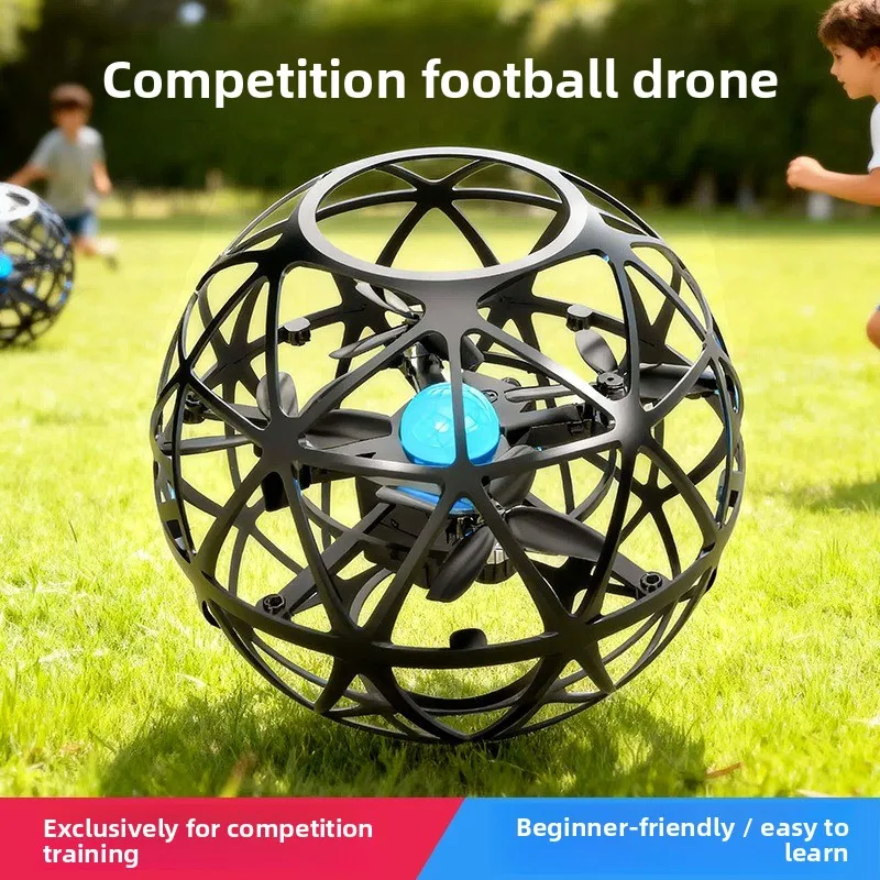Brushless Soccer Drone for Education, Training Competitive RC Quadcopter Flying Ball Toy for Kids Students Competition Gift
