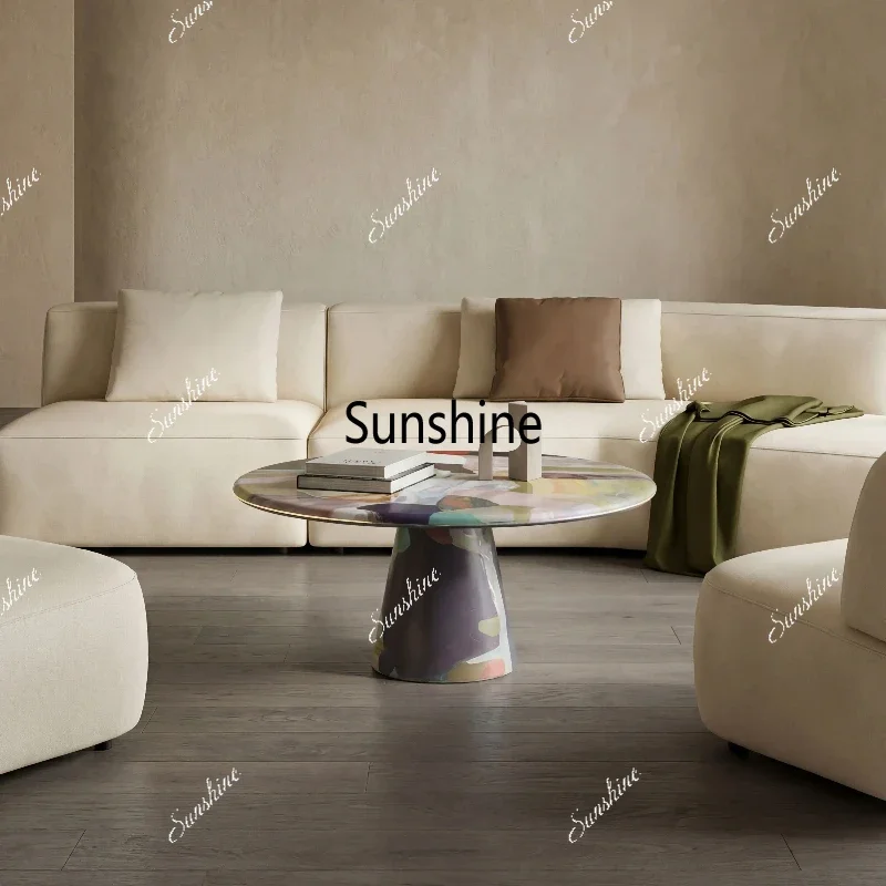 

Household creative living room high-end corner table living room round coffee tableTJ