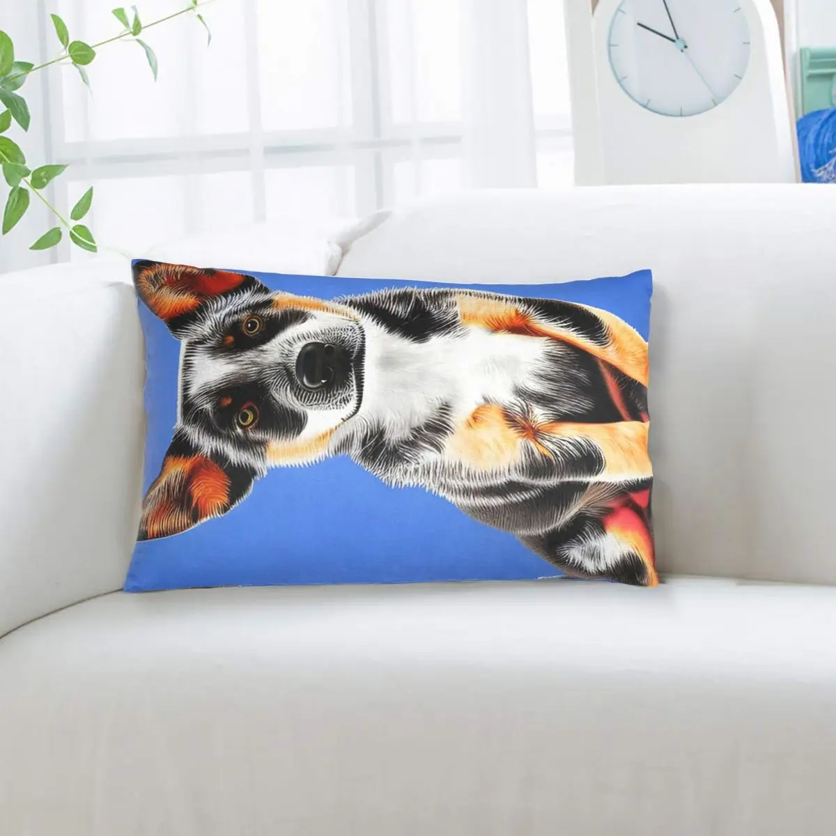 

Декоративная наволочка для подушки с изображением милого щенка австралийского пастушьего собаки, прямоугольная, для спальни, дома, для создания уютной атмосферы