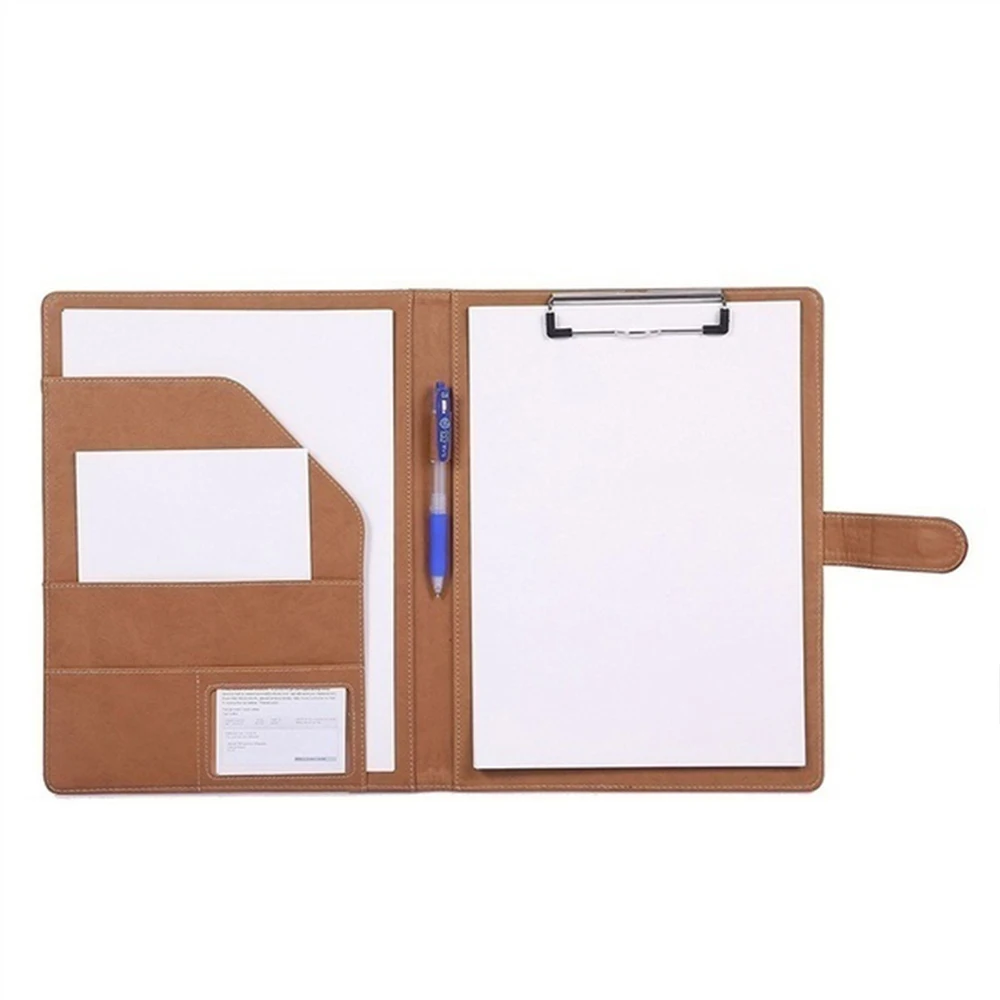 Imagem -03 - Couro Negócios Padfolio Case com Calculadora Vintage Binder Business Manager Documento Pads Pasta de Arquivo do Office a4 pu