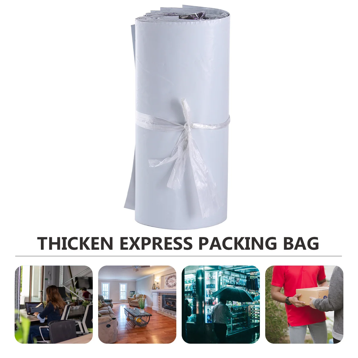 100 قطعة من حقيبة السريعة السميكة المقاومة للماء ومقاومة للثقب، خفيفة الوزن لحماية الشحن باللون الأبيض #4