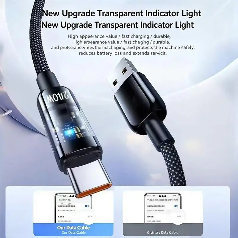 Hot Sale 1 Meter /2 Meters Type-C Data Cable 240W USB Cable Fast Charging For Smartphone