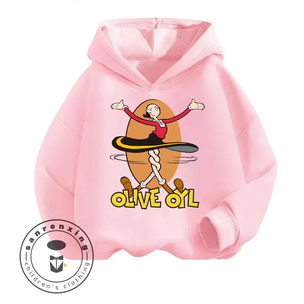 2024 New Hit Popeye the Sailor Animated Cartoon Print Design Children Long-sleeved Hoodie Ideal for Spring and Autumn Seasons