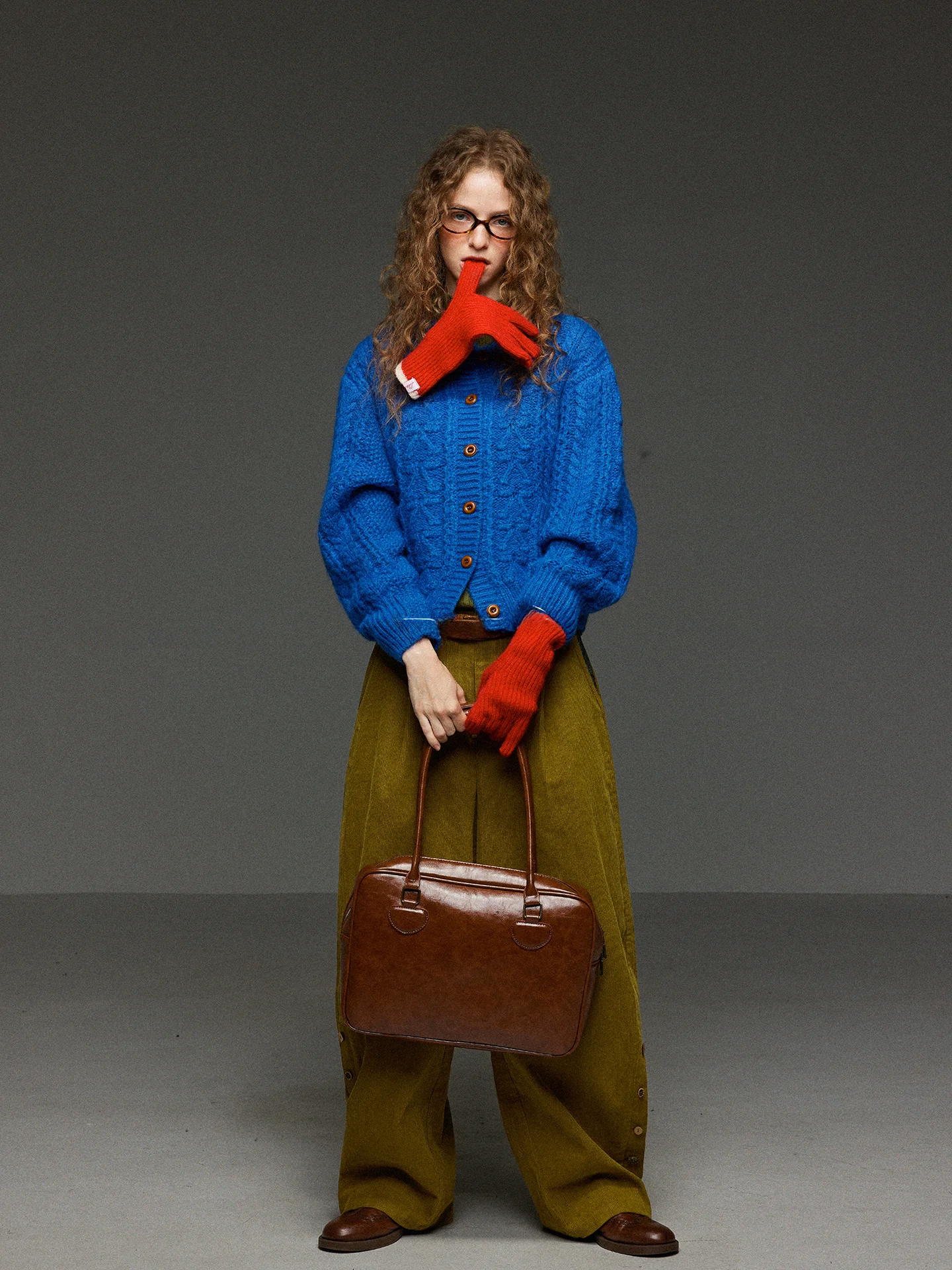 

TNIT Vintage Lazy Thi Knit Sweater Cardigan Women's Autumn Winter Loose Soft Fluffy Knitted Outerwear Twisted Pattern