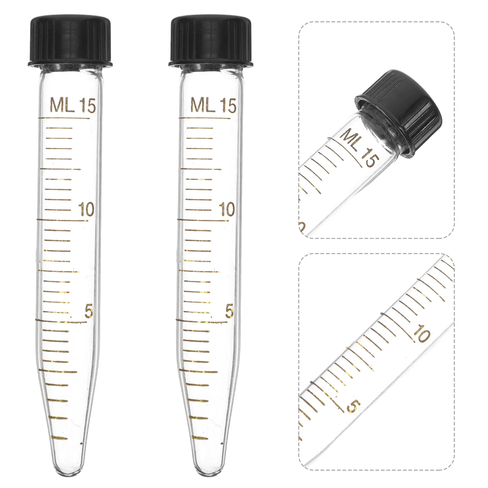 

10Pcs 15ml Centrifuge Tube Conical Screw Cap Accurate Scale Leak-Proof Resistant Tube for Clinical Biochemistry Molecular
