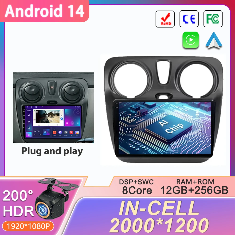 

Автомобиль Android 14 для Renault Dokker 2012-2017 2018 2019 2020, головное устройство, процессор, GPS-навигация, сенсорный экран, мультимедийный плеер, HDR DVD