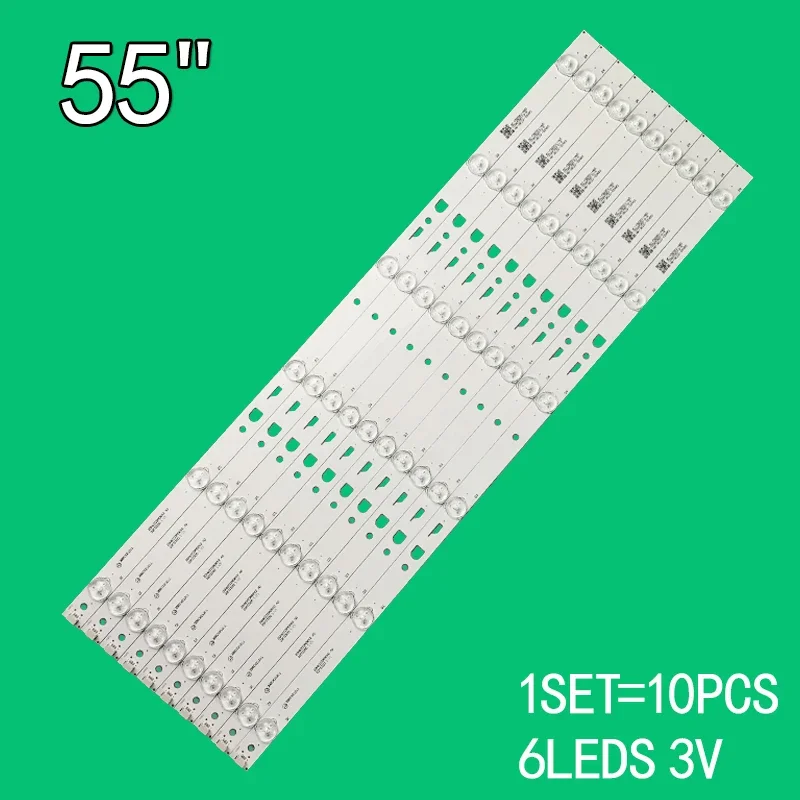 10PCS 6LEDs 3V For 55