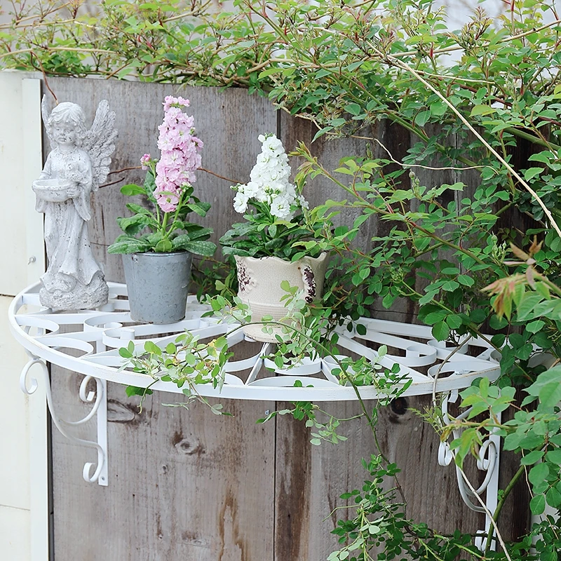 Vintage-Style Iron Flower Stand and Trellis for Home Use, American-Style Window Eaves Rain Shelter Decoration, Rain and Sun Protection Hanging Rack image 3