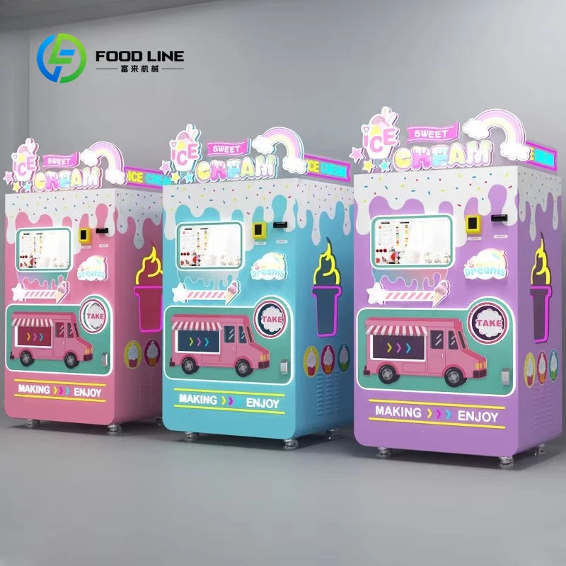 Intelligente touchscreen ijsautomaten, op maat gemaakte OEM ODM, volautomatische instant soft serve ijsmachine, commercieel