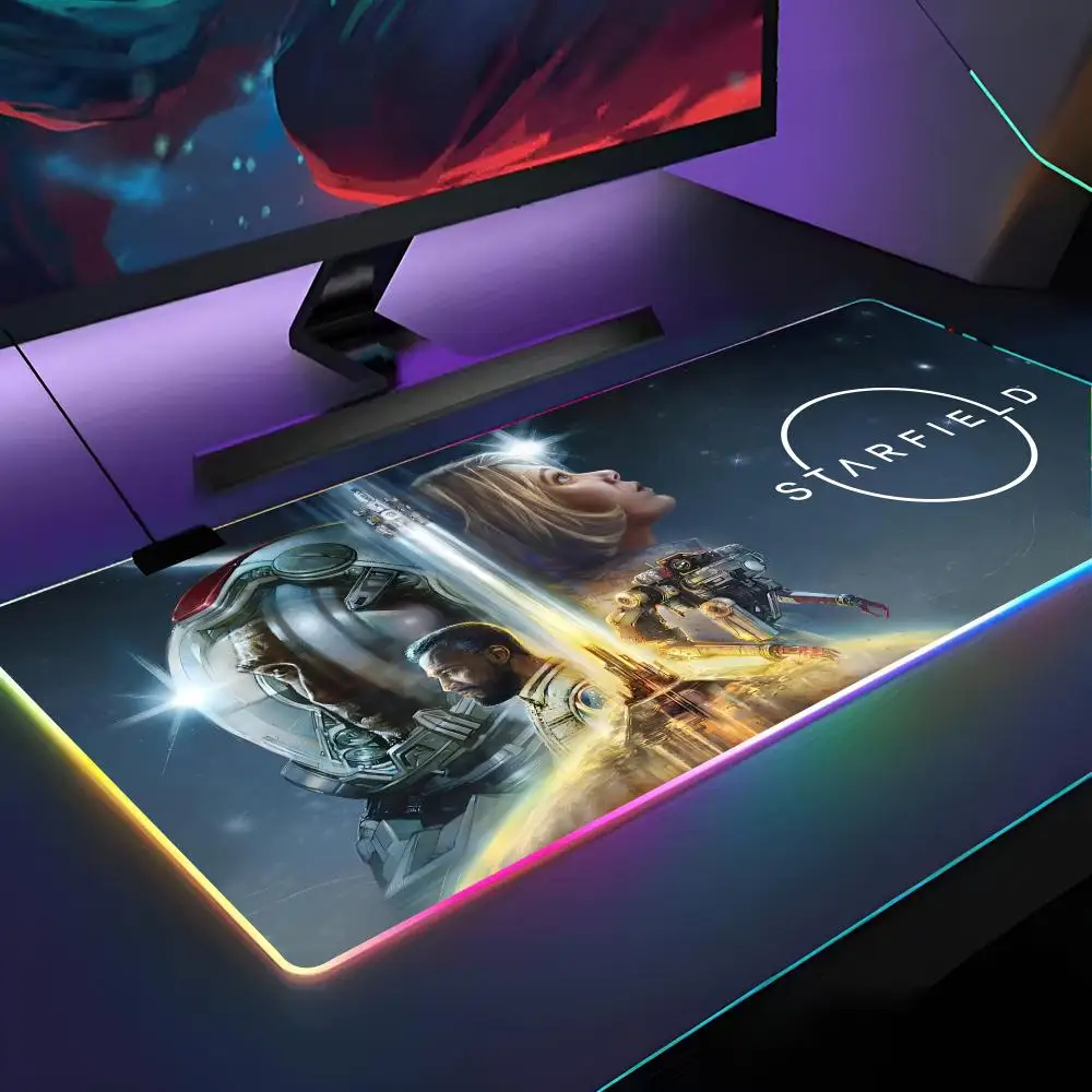 

S-Starfieldes игровой коврик для мыши RGB с подсветкой коврик для мыши ноутбук коврик для мыши ноутбук геймер компьютерный стол игровые аксессуары