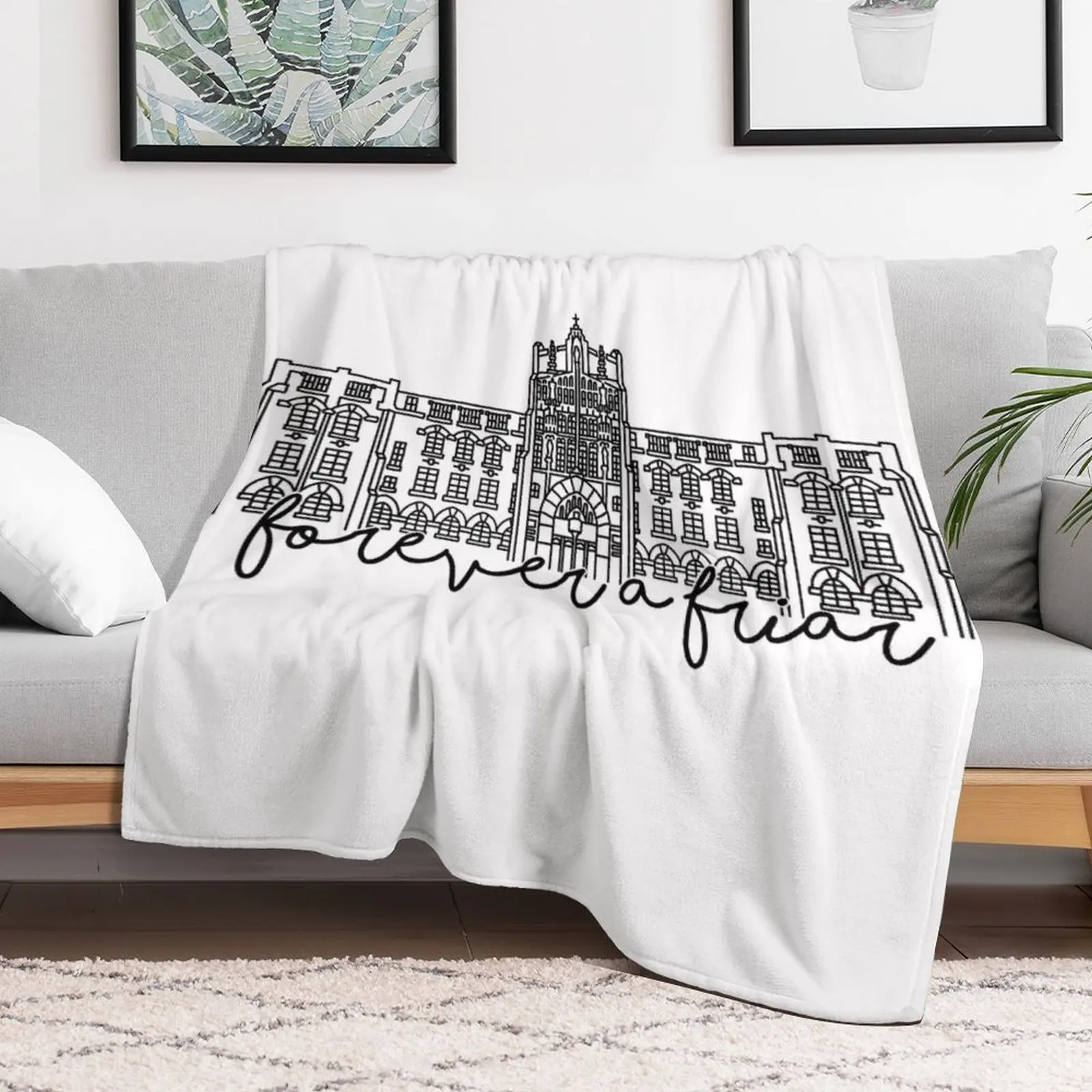 Forever a Friar Providence College Harkins Hall Throw Blanket Personalized Gift Loose Blankets