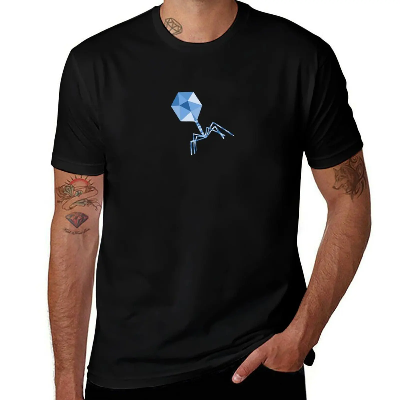 

Geometric Bacteriophage Low Poly T-Shirt Work Casual Loose Fit T-Shirt