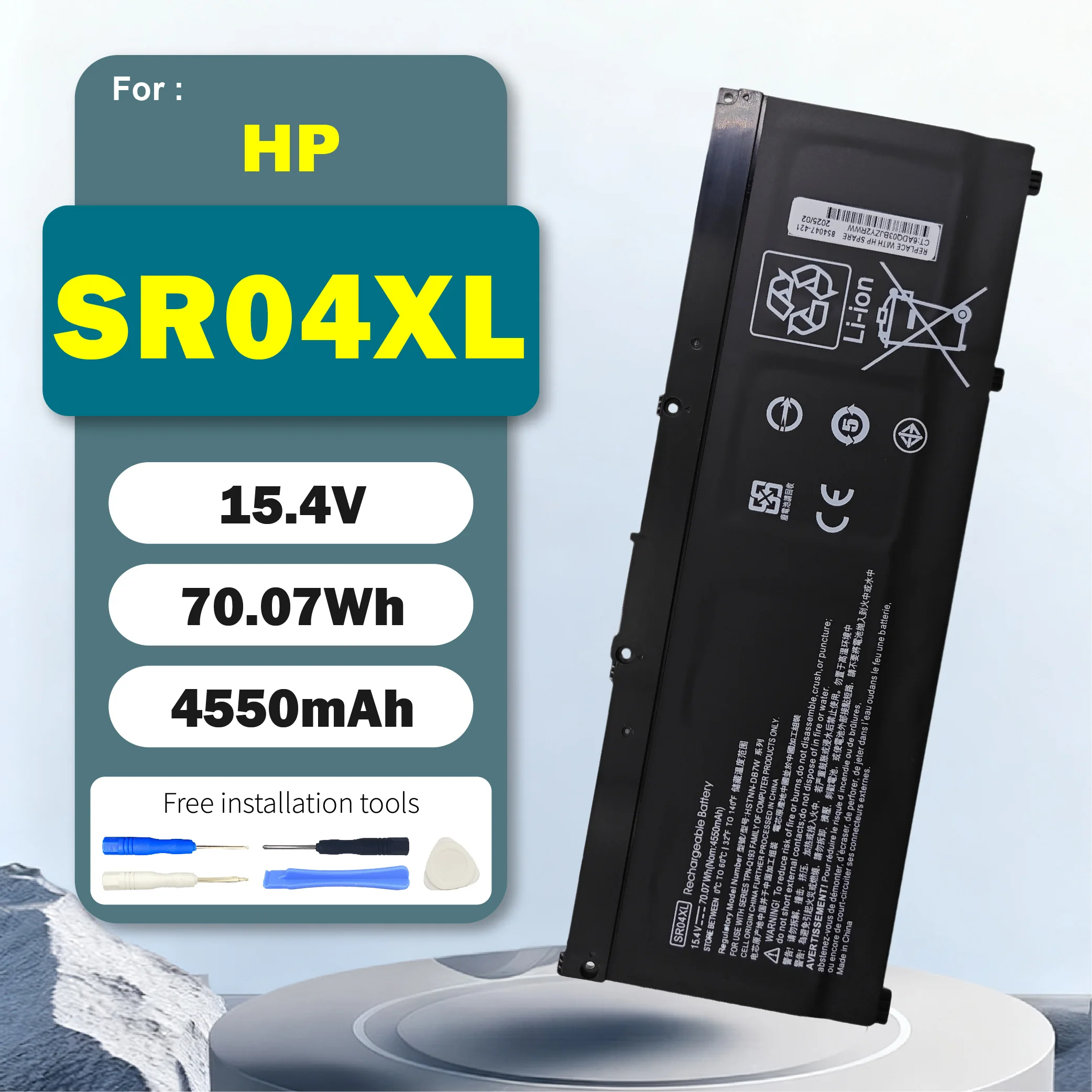 

SR04XL 15.4V 70.07Wh Notebook Battery for HP Pavilion Power 15-CB000 Gaming 15-CX000 15-CE000 15-DC0000 17-CB0000 HSTNN-IB7Z