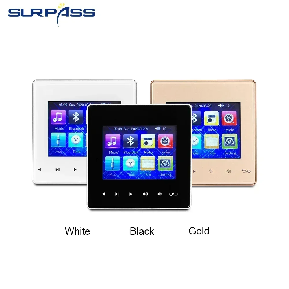 Mini Panel amplificador de audio de superación de pared, compatible con Bluetooth, Fm, HiFi, HomeTheater, amplificador de audio estéreo con altavoz, sistema PA
