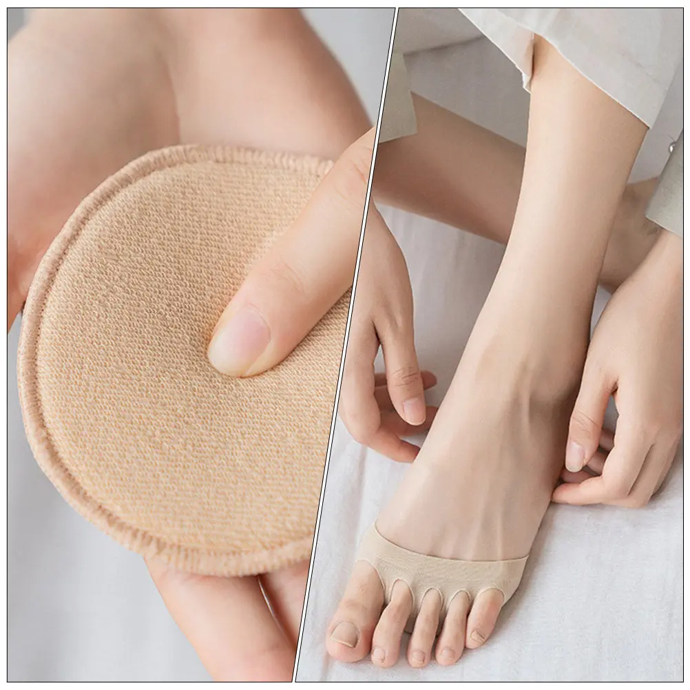 Invisible Thin Breathable Half Socks for Women – Forefoot Cushion & High Heel Support, Open Toe Liners