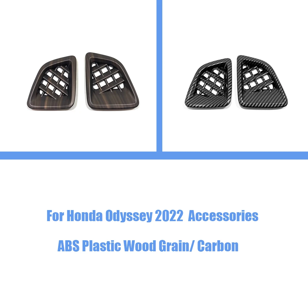 

For Honda Odyssey 2022 accessories ABS Carbon Wood Grain Car front Small air outlet Decoration Cover Trim Sticker Car Styling