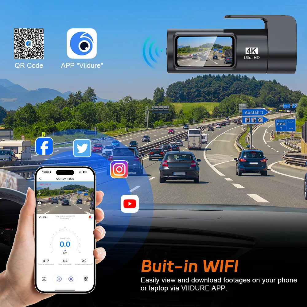 Видеорегистратор 4K UHD с Wi-F – обзор и цена Dual Dash Cam With Gps Wifi