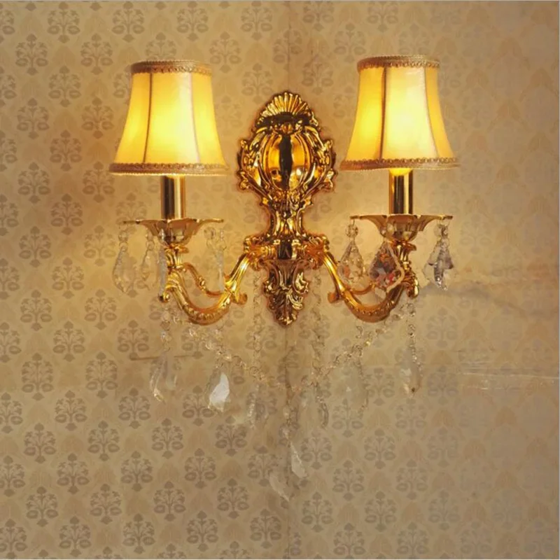 

Alloy Candle Crystal Warm White Wall Lamp Bedroom Bedside Room Corridor Hotel Home Sconce LED lamp 220V Led Light