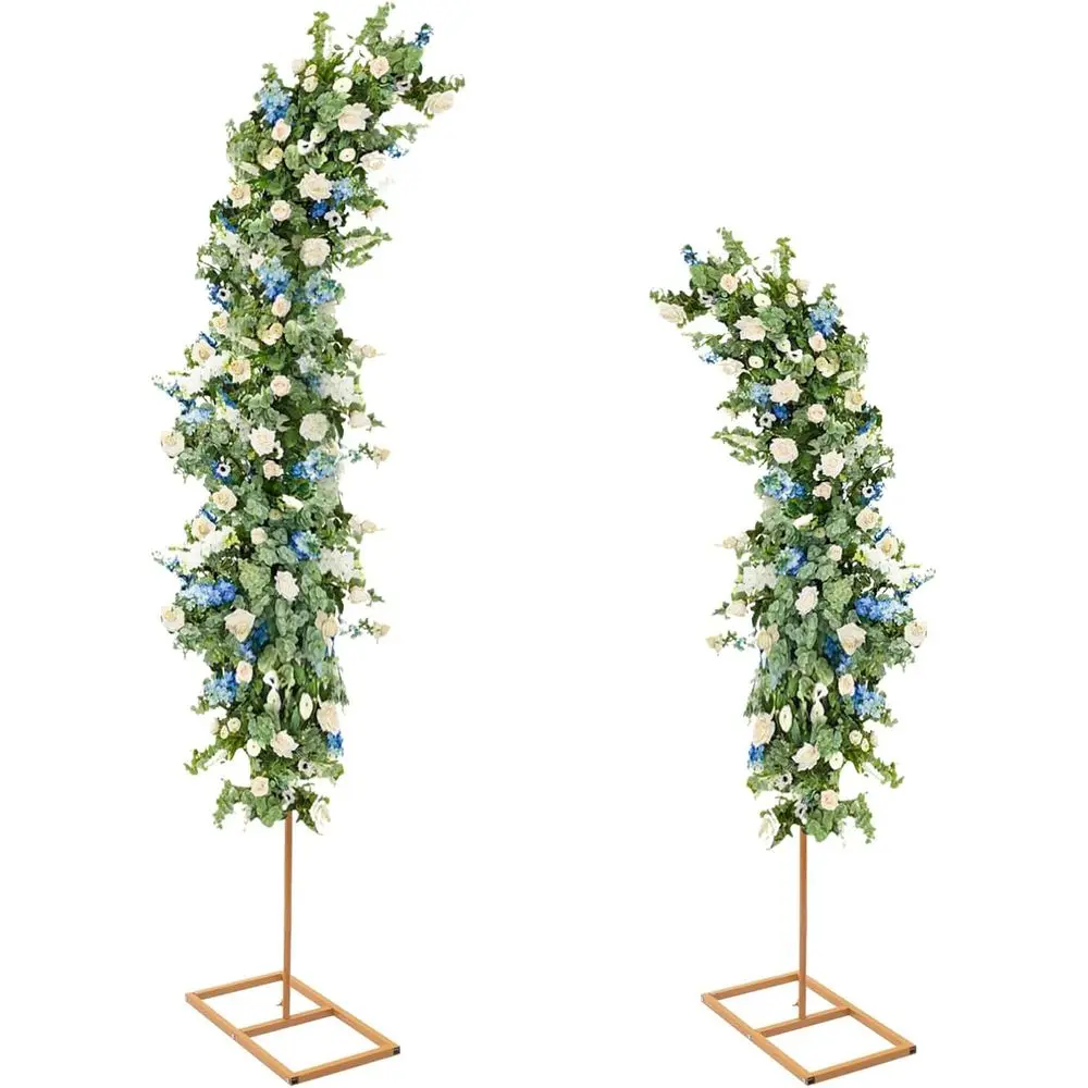 

Gold Metal Curved Wedding Arch Stands - Set of 2 for 6ft & 8ft Balloon Backdrops, Perfect for Ceremonies, Birthdays, and Baby Sh